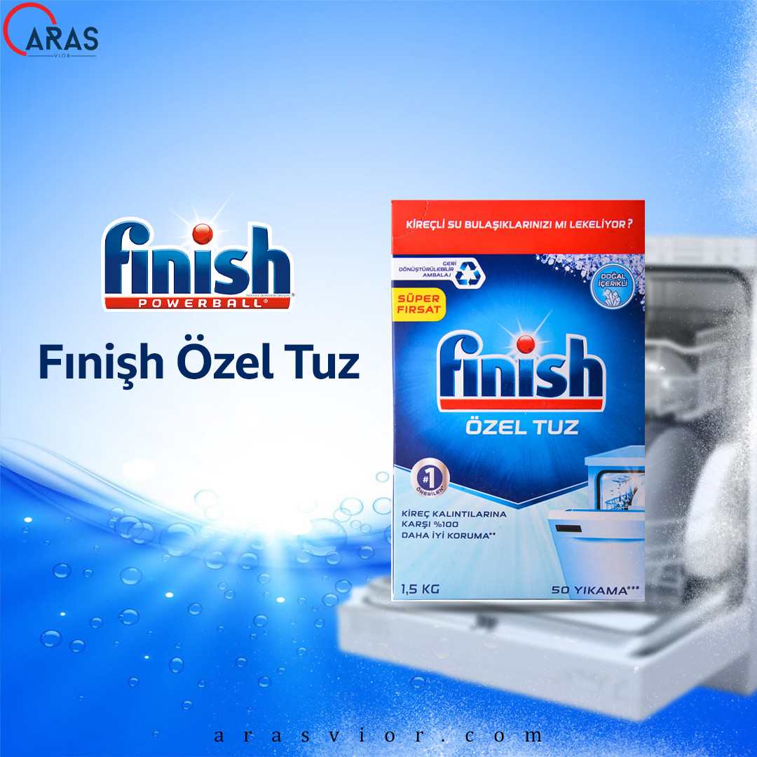Fınişh Özel Tuz نمک ماشین ظرفشویی فینیش مدل Ozel Tuz وزن 1500 گرم
